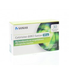 Hooikoorts Sanias Cetirizine 10 mg DICHL 30 tabletten kopen
