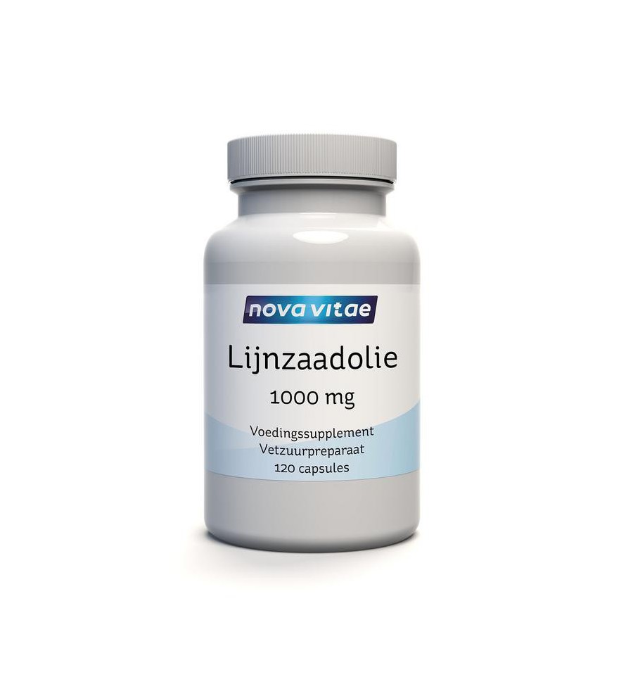 behuizing geschenk lichten Nova Vitae Lijnzaadolie 1000 mg puur (flaxseed oil) 120