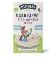 Babyvoeding Biobim Baby rijst & boekweit 4 maanden 200 gram