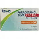 Teva Paracetamol 240 mg 10 zetpillen