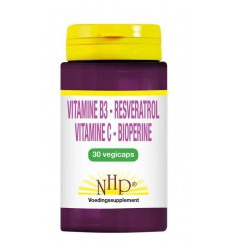 NHP Vitamine B3 Resveratrol Gebufferde Vitamine C Bioperine 30 vcaps