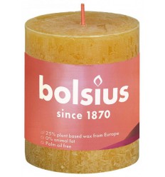 Bolsius Rustiek stompkaars shine 80/68 honeycomb yellow kopen