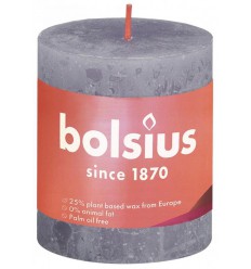 Bolsius Rustiek stompkaars shine 80/68 frosted lavender kopen