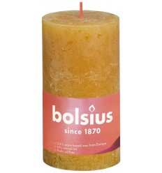Bolsius Rustiek stompkaars shine 130/68 honeycomb yellow kopen