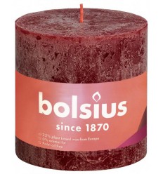 Bolsius Rustiek stompkaars shine 100/100 velvet red