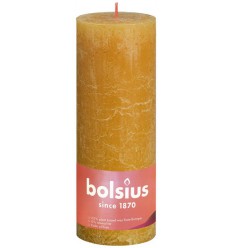 Bolsius Rustiek stompkaars shine 190/68 honeycomb yellow kopen