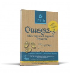 Vetzuren Testa Omega 3 algenolie 250mg DHA vegan NL/DE/EN 60