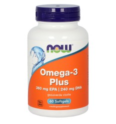 NOW Omega-3 Plus 360 mg EPA 240 mg DHA 60 softgels