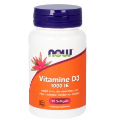 NOW Vitamine D3 25 mcg 90 softgels