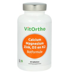 VitOrtho Calcium magnesium zink D3 en K2 60 tabletten
