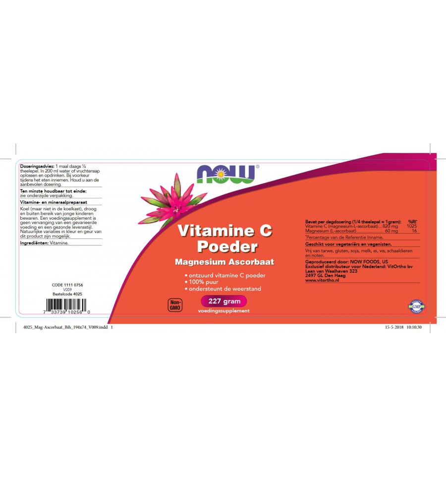 NOW Vitamine C magnesium ascorbaat 227 gram kopen?
