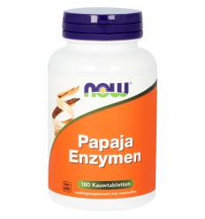 NOW Papaya enzymen kauwtabletten 180 kauwtabletten