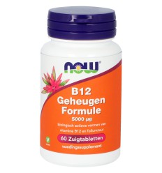 NOW Vitamine B12 geheugenformule 5000 mcg 60 zuigtabletten
