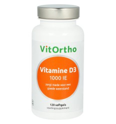 Vitortho Vitamine D3 25 mcg 120 softgels