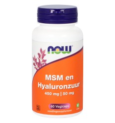 NOW MSM 450 mg en Hyaluronzuur 50 mg 60 vcaps