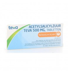 Teva Acetylsalicylzuur 500 mg 20 tabletten