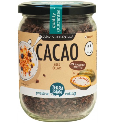 Cacao nibs Terrasana Raw in glas biologisch 230 gram kopen
