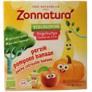 Zonnatura Knijpfruit banaan/pompoen/perzik 4 stuks