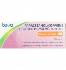 Teva Paracetamol coffeine 500/50 20 tabletten