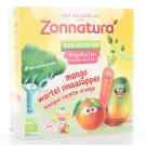 Zonnatura Knijpfruit groente mango/wortel/sinas biologisch 4 stuks
