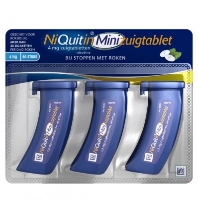Nicotine zuigtabletten Niquitin Zuigtablet mini mint 4 mg 60 zuigtabletten kopen