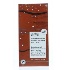 Vivani Chocolade puur 62% caramel fleur de sel 80 gram