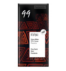 Vivani Chocolade puur delicaat 99% Panama biologisch 80 gram