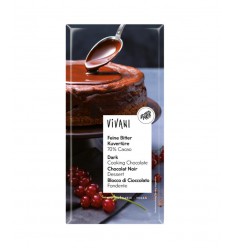 Vivani Couverture smeltchocolade puur biologisch 200 gram