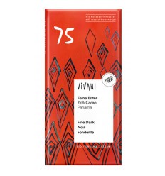 Vivani Chocolade puur delicaat 75% Panama biologisch 80 gram