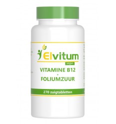 Elvitum Vitamine B12 1000 mcg + foliumzuur 270 zuigtabletten