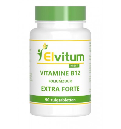 Vitamine B11 Foliumzuur Elvitum Vitamine B12 extra forte + foliumzuur 90 zuigtabletten kopen