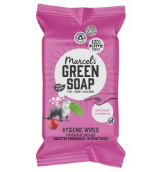 Marcels Green Soap Cleansing wipes patchouli & cranberry 60 stuks