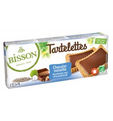 Bisson Tartelette chocolade hazelnoot biologisch 150 gram kopen