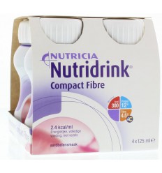 Nutridrink Compact fibre aardbei 125 gram 4 stuks