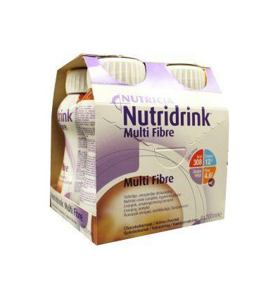 Nutridrink Multi fibre chocolade 200 ml 4 stuks