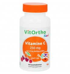 Vitortho Vitamine C 250 mg met 25 mg bioflavonoiden (kind) 60