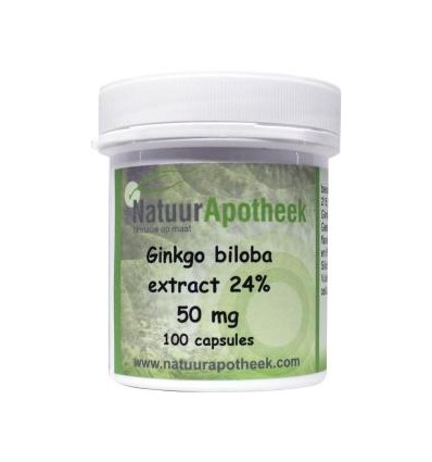 Natuurapotheek Ginkgo biloba 24% 50 mg 100 capsules