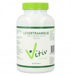 Vitiv Levertraanolie 100 mg vitamine A D 100 capsules