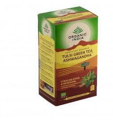 Organic India Tulsi green ashwagandha biologisch thee 25 zakjes