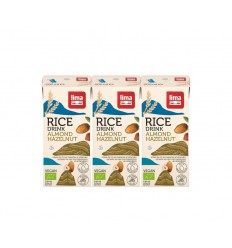 Lima Rice drink hazelnoot-amandel 200 ml 3 stuks