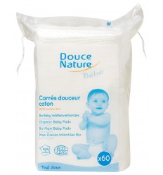 Douce Nature Baby wattenvierkantjes biologisch 60 stuks