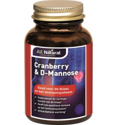 All Natural Cranberry 250 mg& d mannose 250 60 capsules