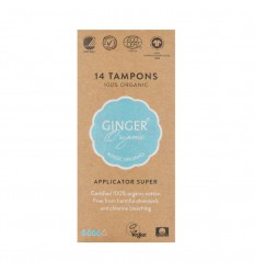 Ginger Organic tampons super met applicator 14 stuks