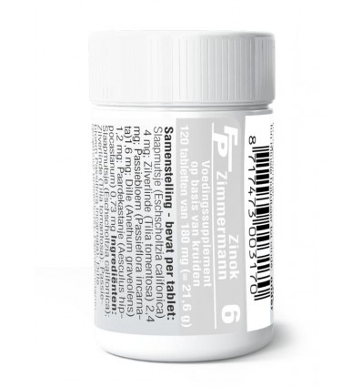 Fytotherapie Medizimm Zinok 6 120 tabletten kopen