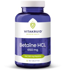 Vitakruid Betaine HCL 650 mg & pepsine 160 mg 120 tabletten