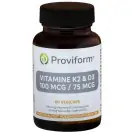 Proviform Vitamine K2 100 mcg & D3 75 mcg 60 vcaps