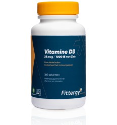 Fittergy Vitamine D3 25 mcg met zink 180 tabletten