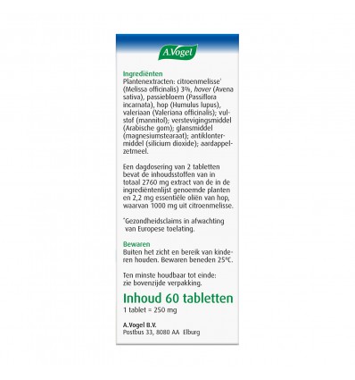 Rustgevende Supplementen A.Vogel Dormeasan 60 tabletten kopen