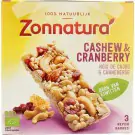Zonnatura Notenreep cashew cranberry 75 gram
