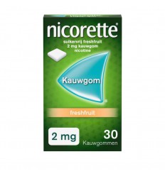 Nicorette Kauwgom 2 mg freshfruit 30 stuks